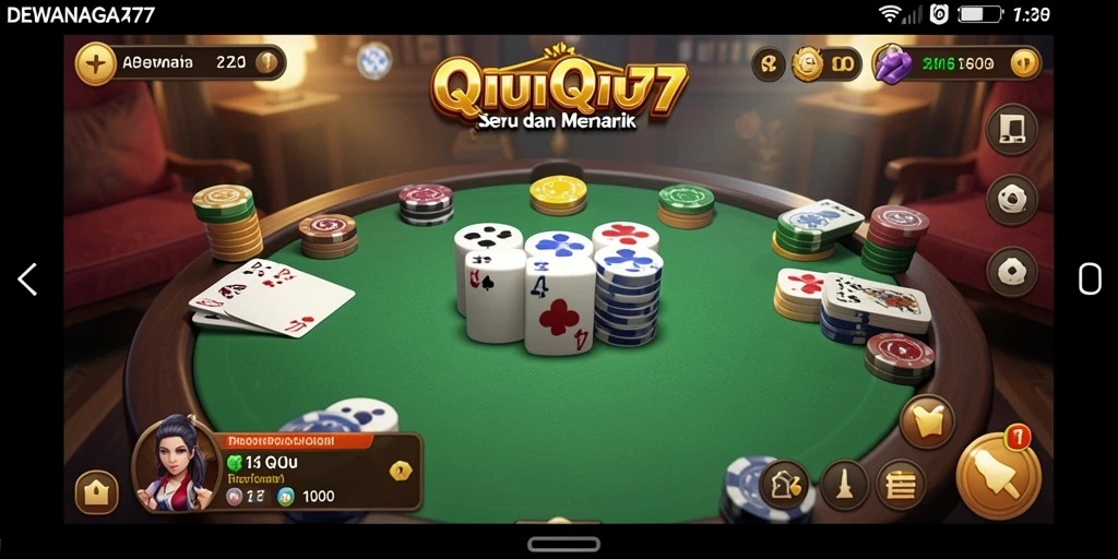 Tampilan gameplay QiuQiu yang menarik di DEWANAGA77.