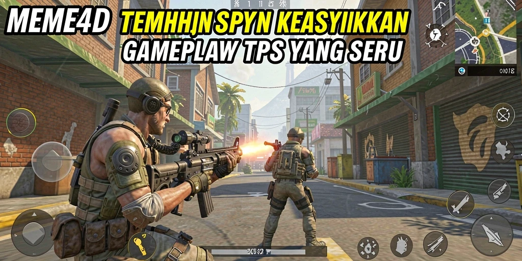 Tangkapan layar menampilkan aksi menembak seru di MEME4D.