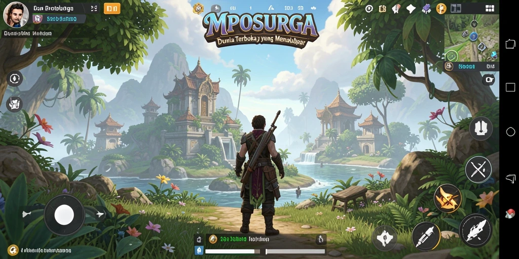 Tangkapan layar gameplay MPOSURGA yang menampilkan dunia terbuka yang menakjubkan.
