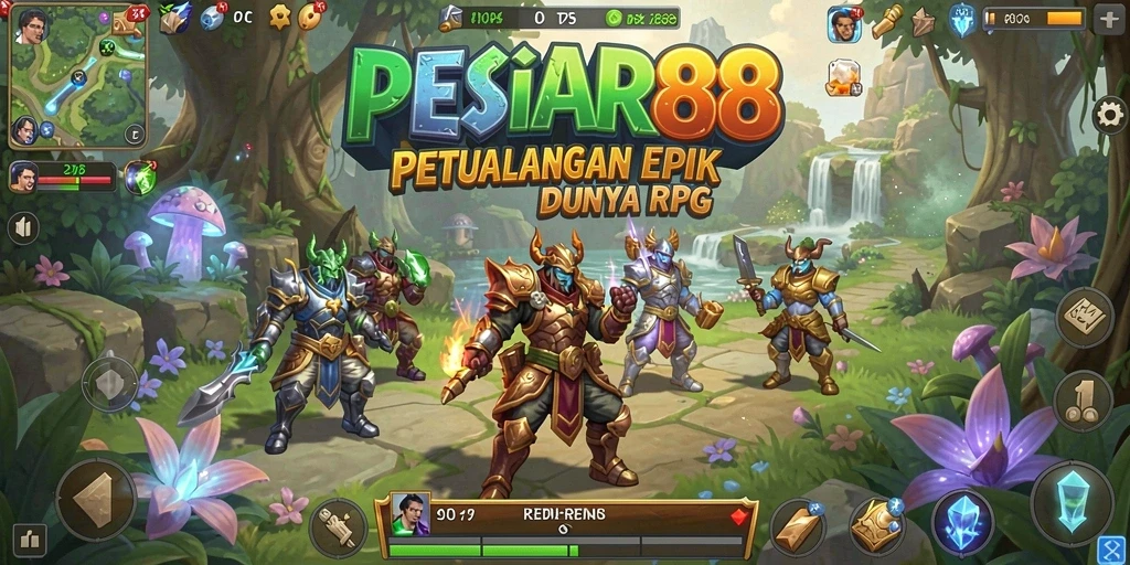 Screenshot PESIAR88 menampilkan aksi pertarungan seru dan eksplorasi dunia RPG.