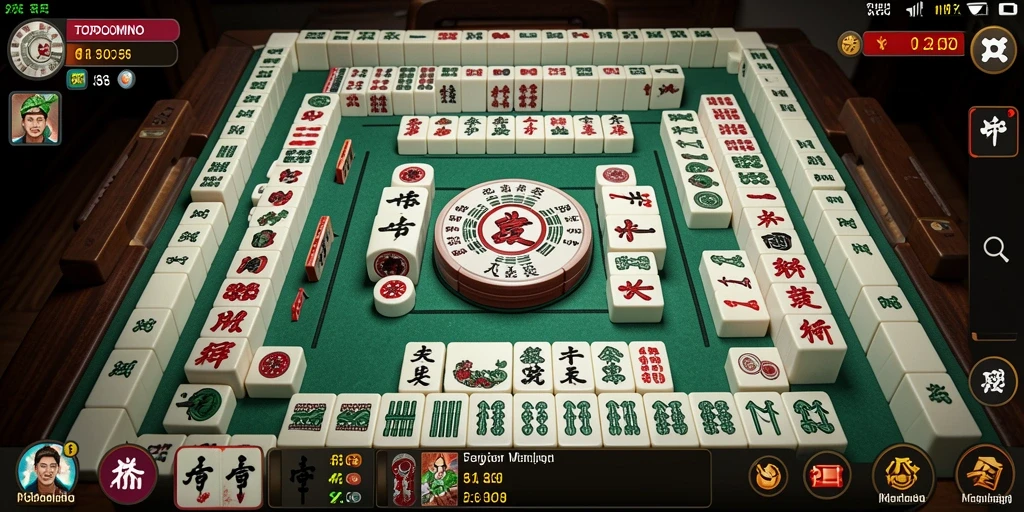Screenshot utama TOPDOMINO menampilkan gameplay Mahjong yang menarik dan menantang.
